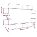 Ensemble de meubles TV 8 pcs Chêne fumé Bois d'ingénierie