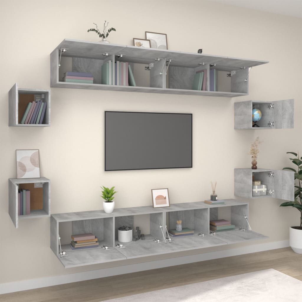 Ensemble de meubles TV 8 pcs Sonoma gris Bois d'ingénierie