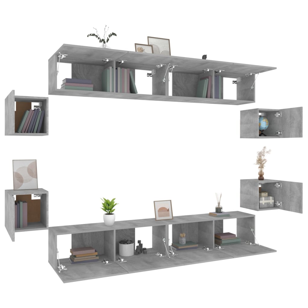 Ensemble de meubles TV 8 pcs Sonoma gris Bois d'ingénierie