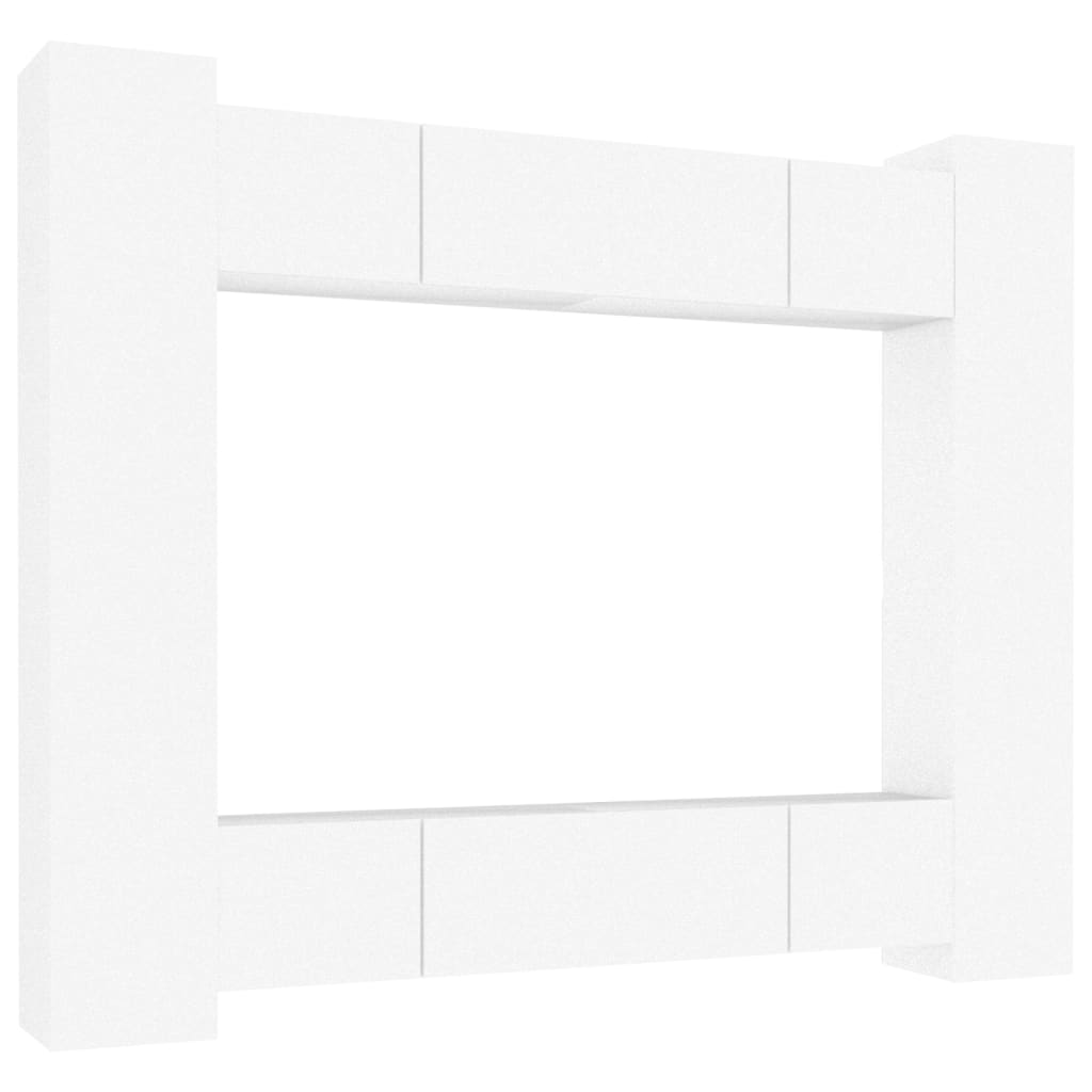 Ensemble de meubles TV 8 pcs Blanc Bois d'ingénierie