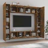 Ensemble de meubles TV 8 pcs Chêne fumé Bois d'ingénierie