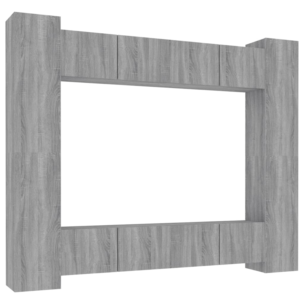 Ensemble de meubles TV 8 pcs Sonoma gris Bois d'ingénierie