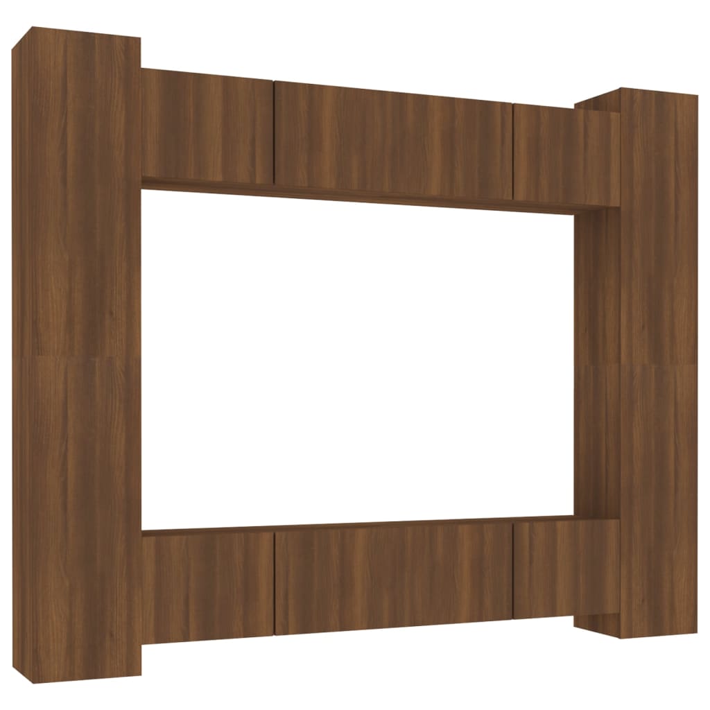 Ensemble de meubles TV 8 pcs Chêne marron Bois d'ingénierie