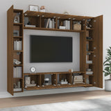 Ensemble de meubles TV 8 pcs Chêne marron Bois d'ingénierie