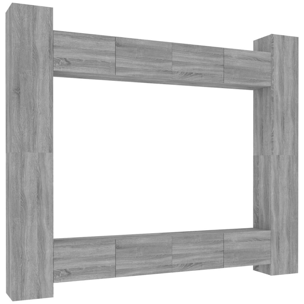 Ensemble de meubles TV 8 pcs Sonoma gris Bois d'ingénierie