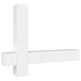 Ensemble de meubles TV 5 pcs Blanc Bois d'ingénierie