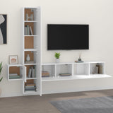 Ensemble de meubles TV 5 pcs Blanc Bois d'ingénierie