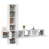 Ensemble de meubles TV 5 pcs Blanc Bois d'ingénierie