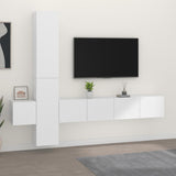 Ensemble de meubles TV 5 pcs Blanc Bois d'ingénierie