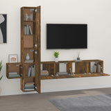 5 pcs TV Cabinet Set Smoked Oak Engineered Wood