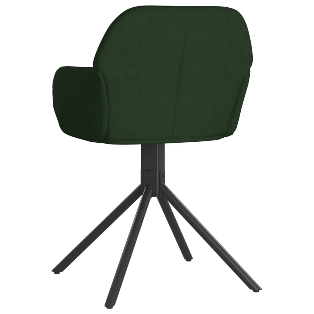 Chaises pivotantes à manger lot de 2 Vert foncé Velours