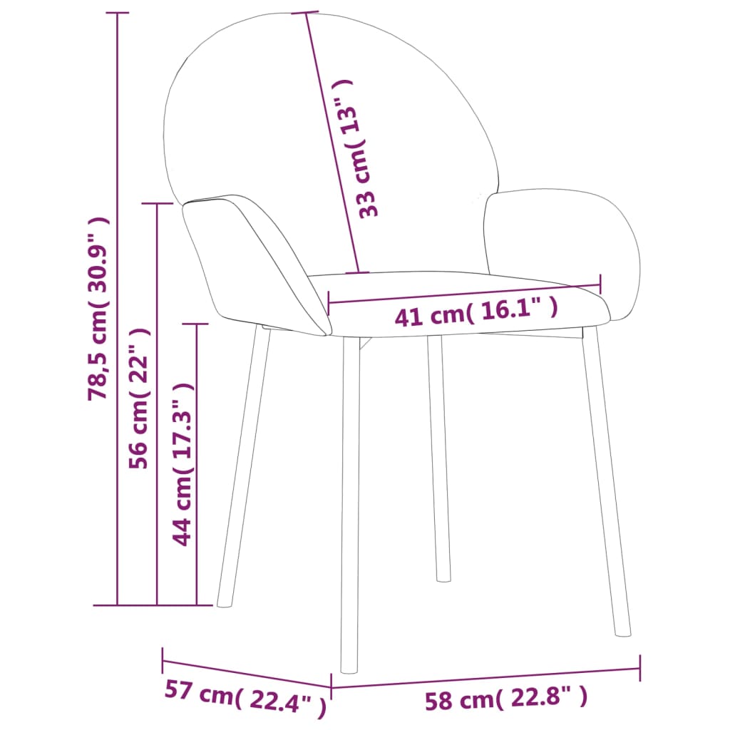 Esszimmerstühle, 2er-Set, cremefarbener Samt