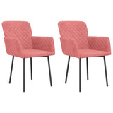 Chaises à manger lot de 2 Rose Velours