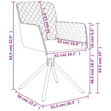 Chaises pivotantes à manger lot de 2 Gris clair Velours