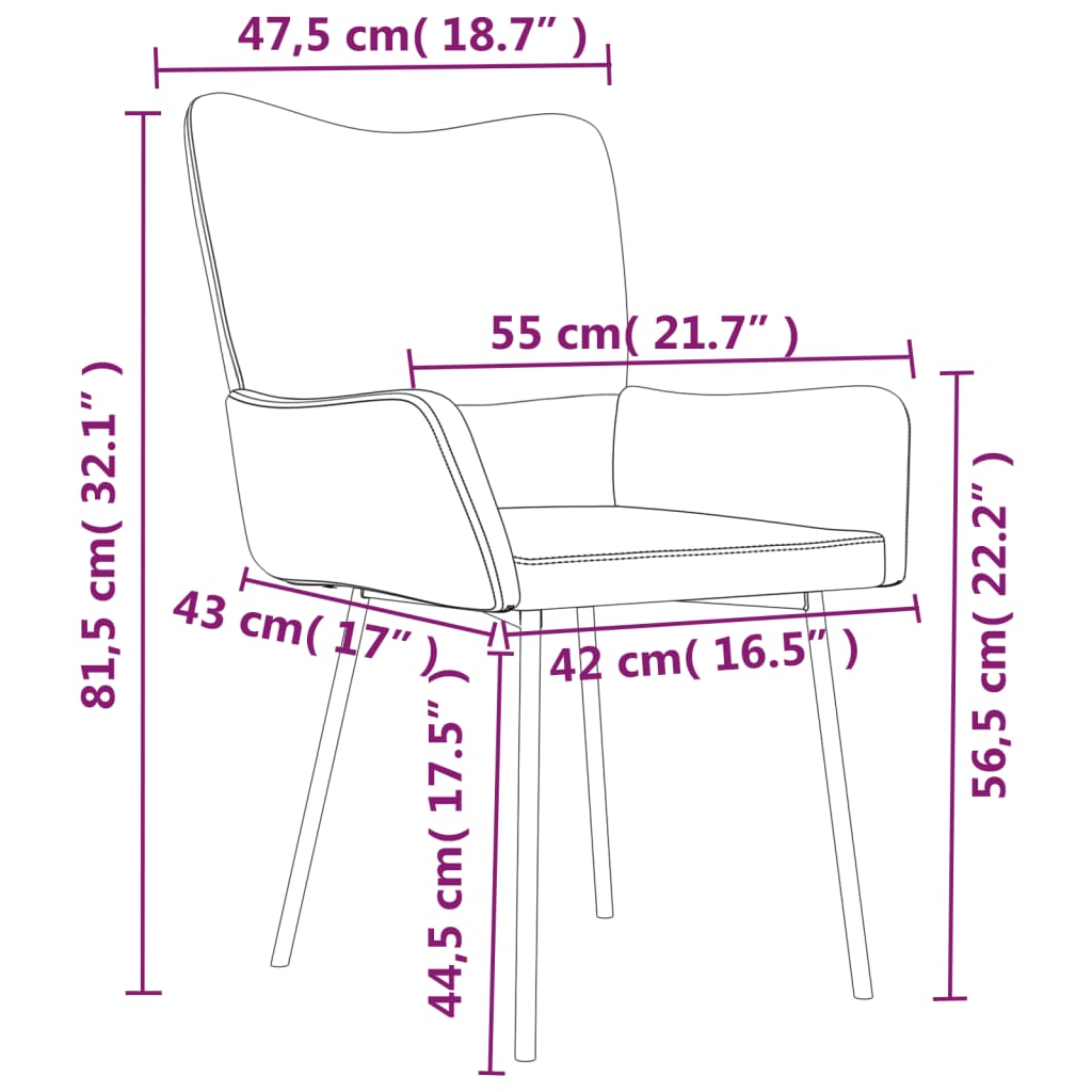 Chaises à manger lot de 2 Rose Velours