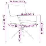 Chaises pivotantes à manger lot de 2 Crème Velours