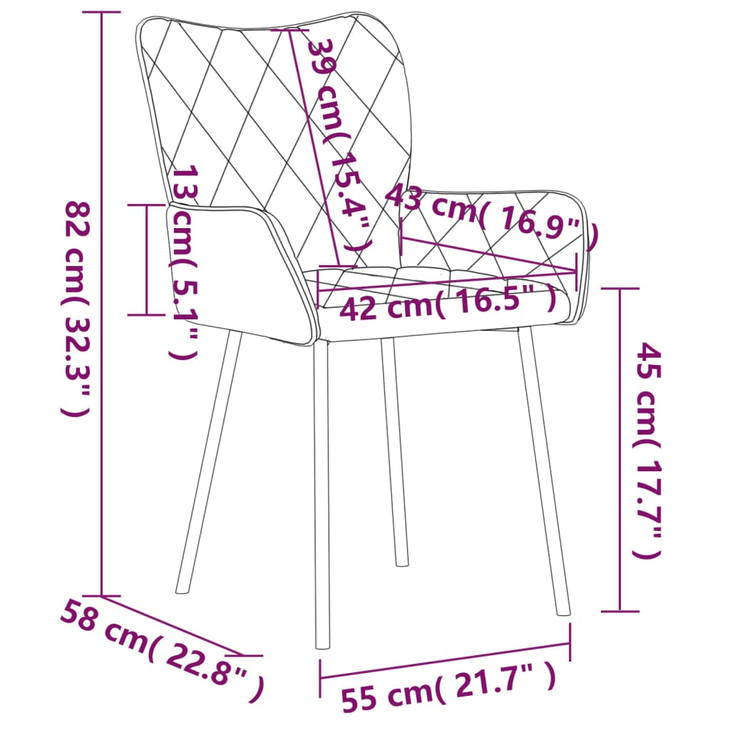 Chaises à manger lot de 2 gris foncé tissu