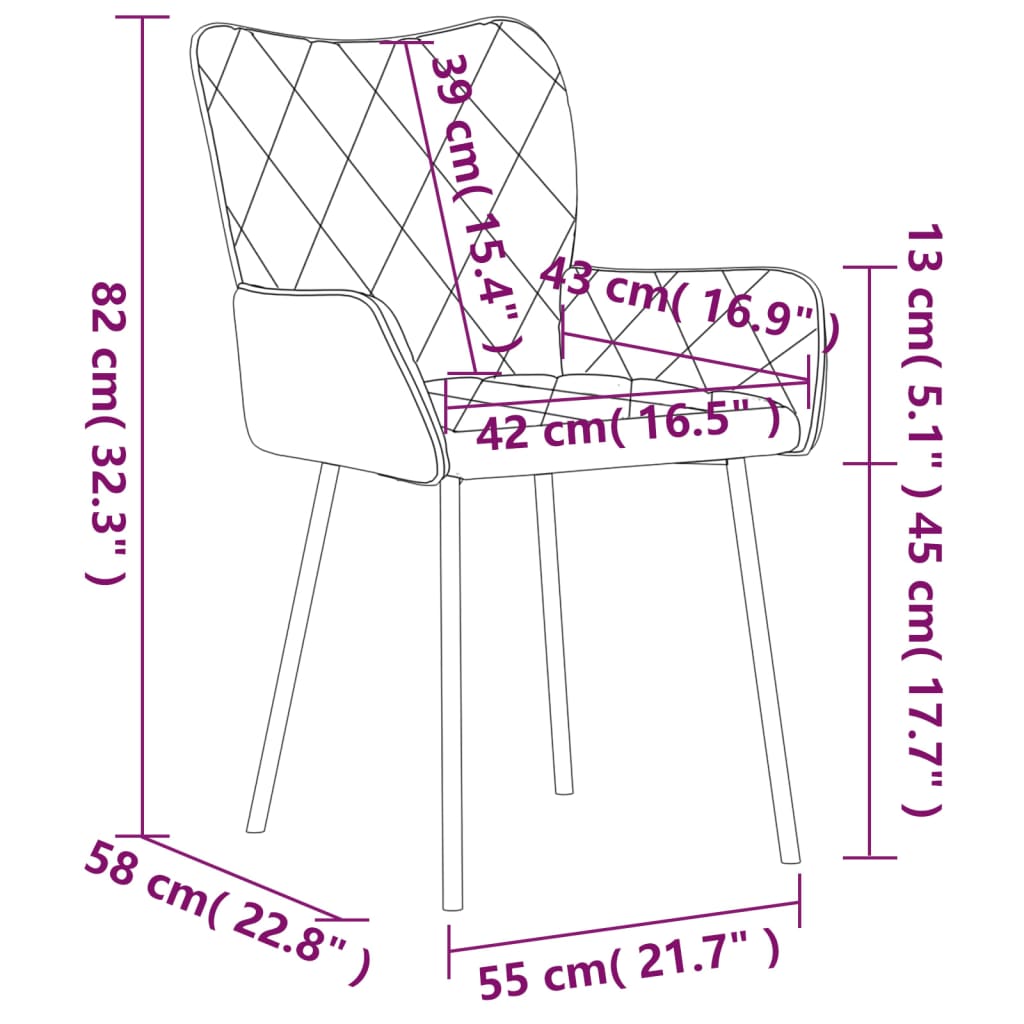 Esszimmerstühle 2er-Set aus blauem Stoff