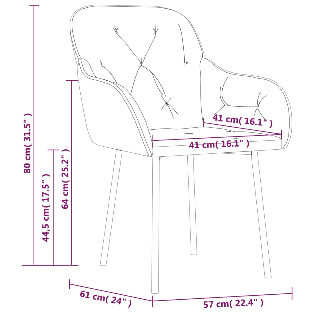 Chaises à manger lot de 2 Gris clair Velours