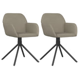 Chaises à manger pivotantes lot de 2 gris clair velours