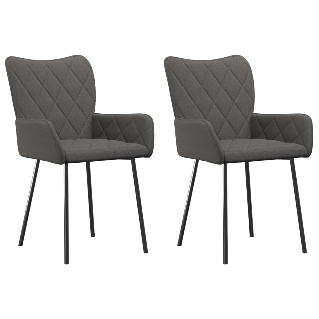 Chaises à manger lot de 2 gris foncé tissu