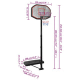 Support de basket-ball Noir 258-363 cm Polyéthylène