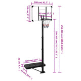 Transparent basketball stand 256-361 cm Polycarbonate