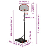 Support de basket-ball Noir 216-250 cm Polyéthylène