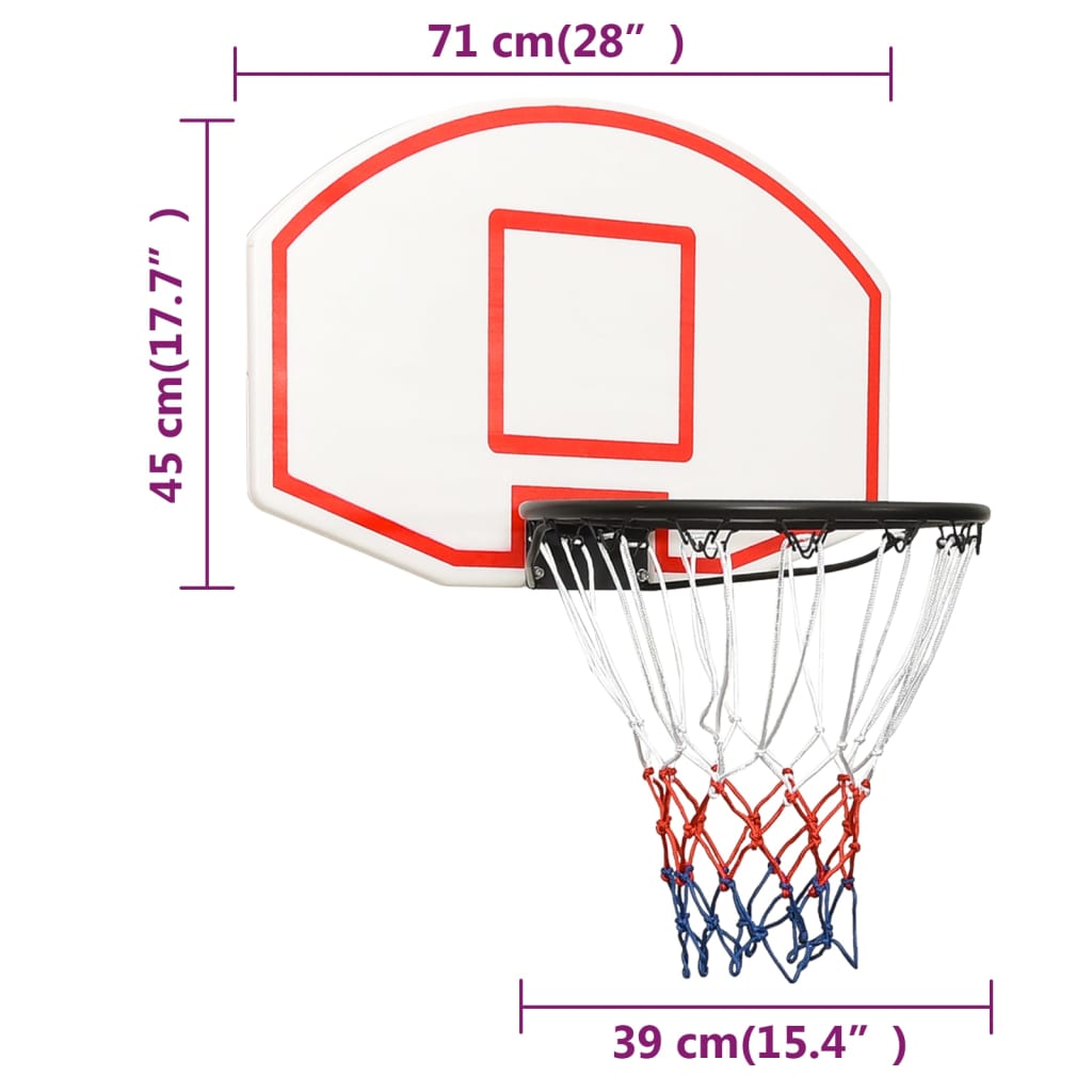 Basketball-Rückwand Weiß 71x45x2 cm Polyethylen