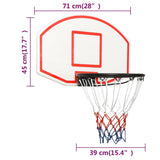 Basketball-Rückwand Weiß 71x45x2 cm Polyethylen