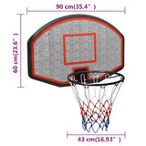 Black basketball backboard 90x60x2 cm Polyethylene