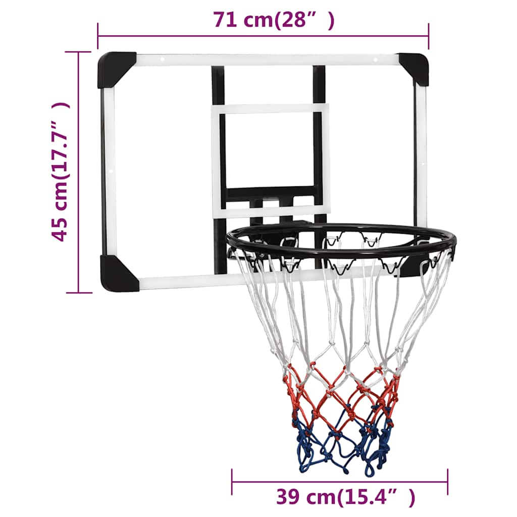 Basketball-Rückwand Transparent 71x45x2,5 cm Polycarbonat