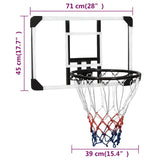 Basketball-Rückwand Transparent 71x45x2,5 cm Polycarbonat