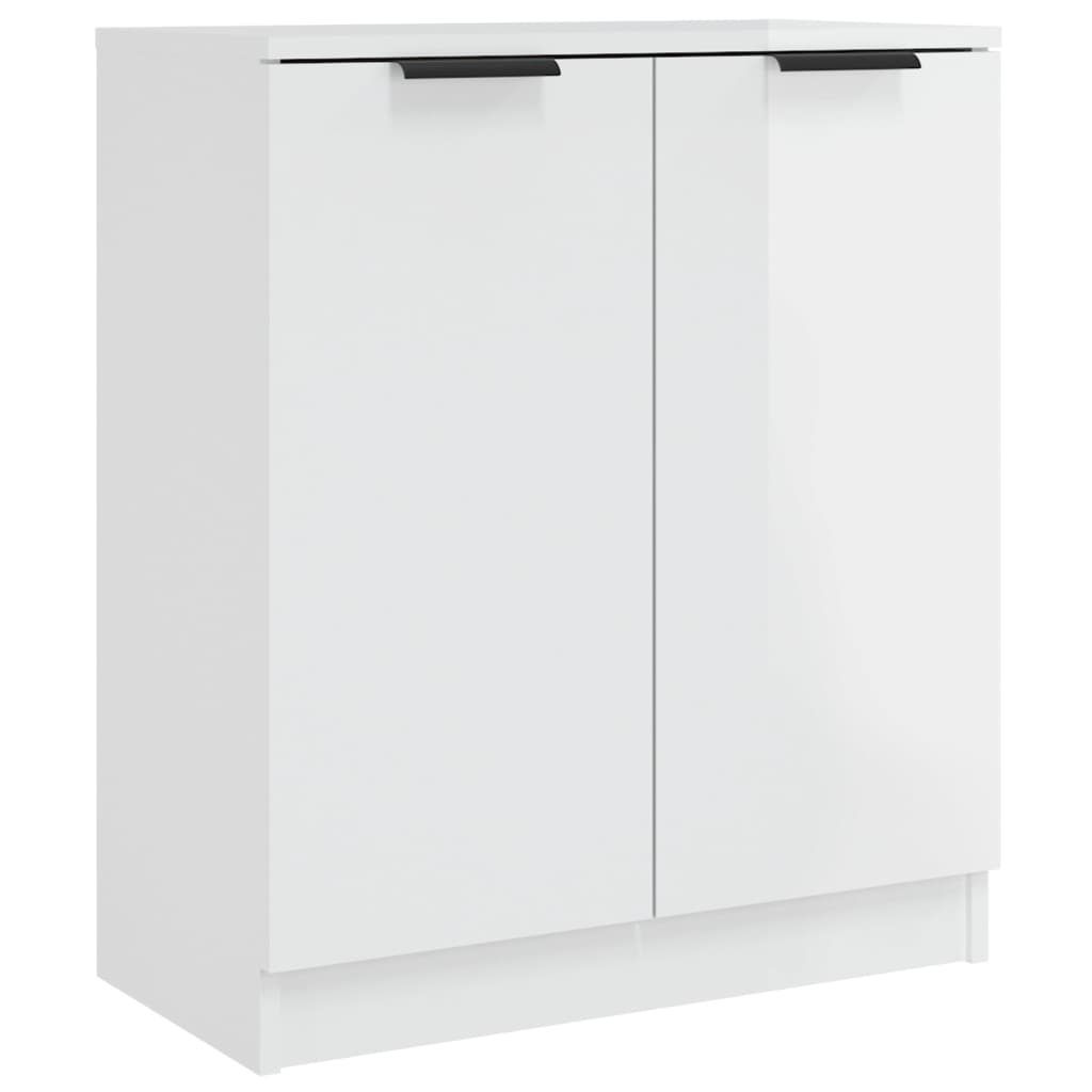 Buffets 2 pcs Blanc brillant 60x30x70 cm Bois d'ingénierie