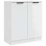 Buffets 2 pcs Blanc brillant 60x30x70 cm Bois d'ingénierie