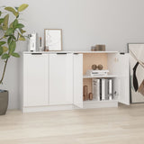 Buffets 2 pcs Blanc brillant 60x30x70 cm Bois d'ingénierie