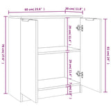 Buffets 2 pcs Sonoma gris 60x30x70 cm Bois d'ingénierie