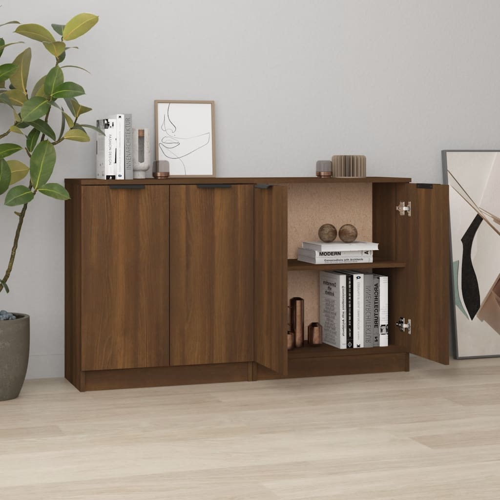 Buffets 2 pcs chêne marron 60x30x70 cm Bois d'ingénierie