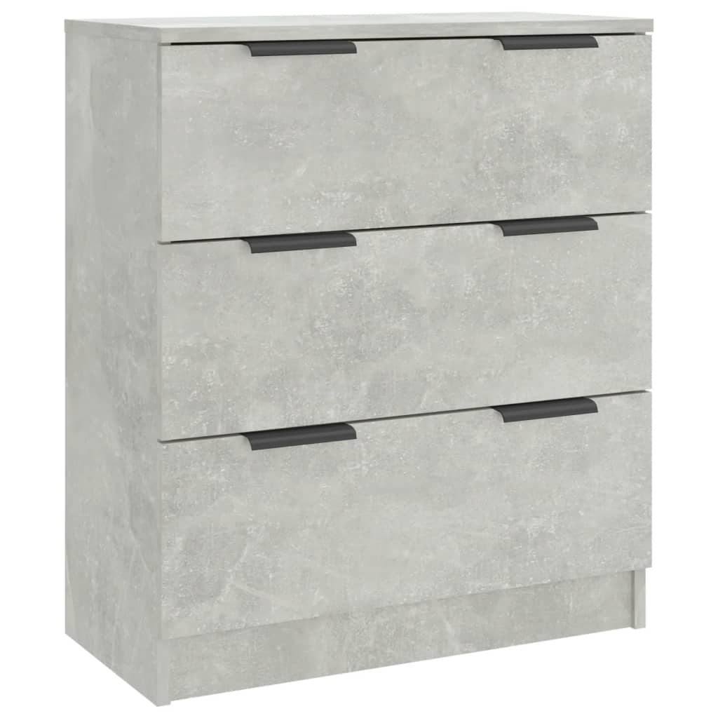 Buffets 3 pcs gris béton bois d'ingénierie