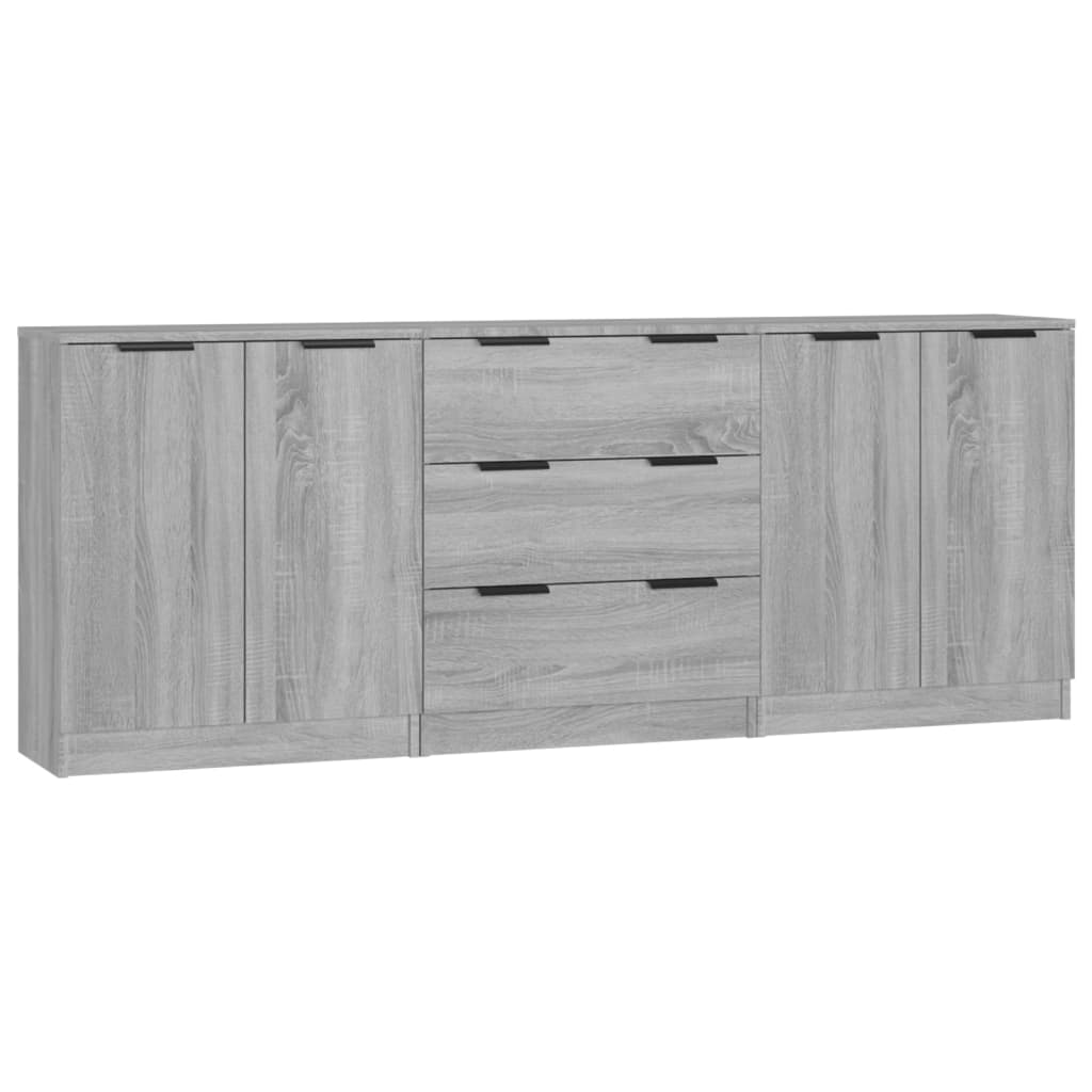 Sideboards 3 Stk. Sonomagrau Holzwerkstoff