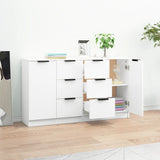 Buffets 2 pcs blanc 60x30x70 cm Bois d'ingénierie