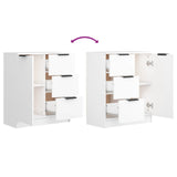 Buffets 2 pcs blanc 60x30x70 cm Bois d'ingénierie