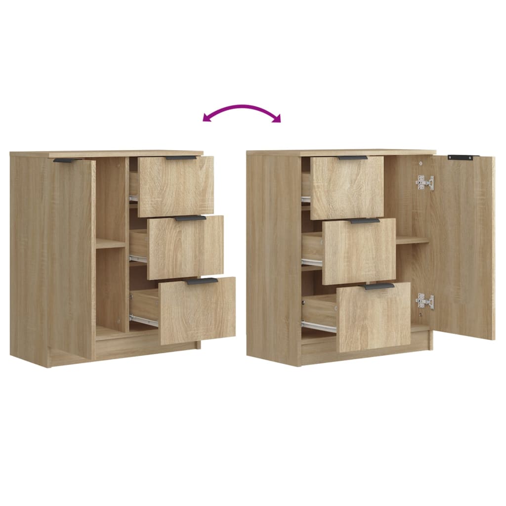 Buffets 2 pcs Chêne sonoma 60x30x70 cm Bois d'ingénierie