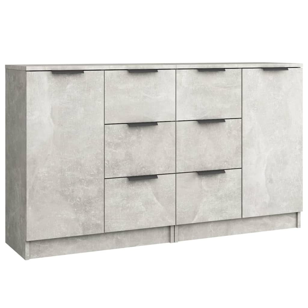 Buffets 2 pcs Gris béton 60x30x70 cm Bois d'ingénierie