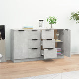 Sideboards 2 pcs Concrete gray 60x30x70 cm Engineered wood