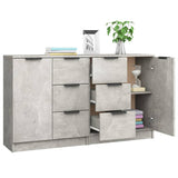 Sideboards 2 pcs Concrete gray 60x30x70 cm Engineered wood