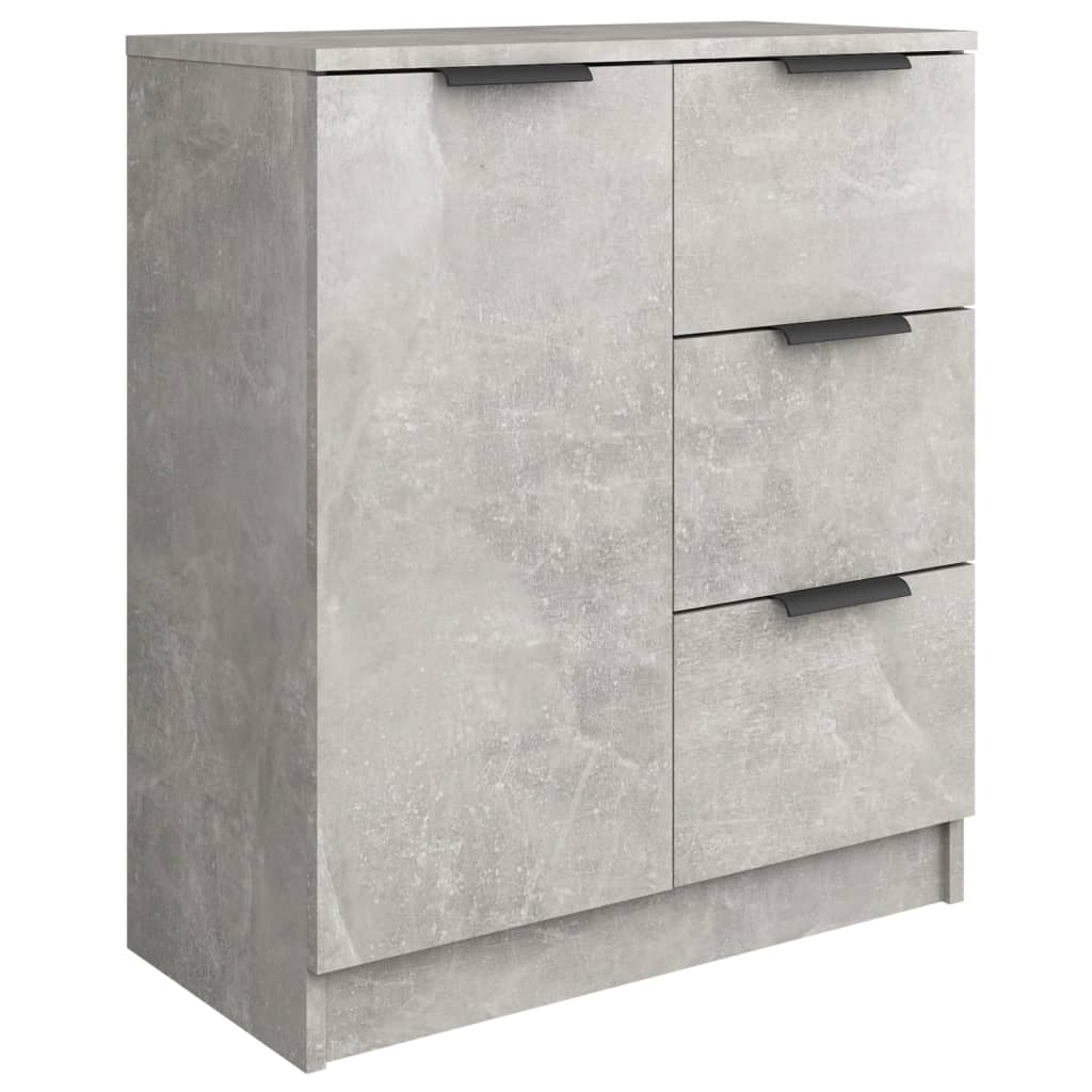 Sideboards 2 pcs Concrete gray 60x30x70 cm Engineered wood