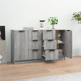 Buffets 2 pcs Sonoma gris 60x30x70 cm Bois d'ingénierie