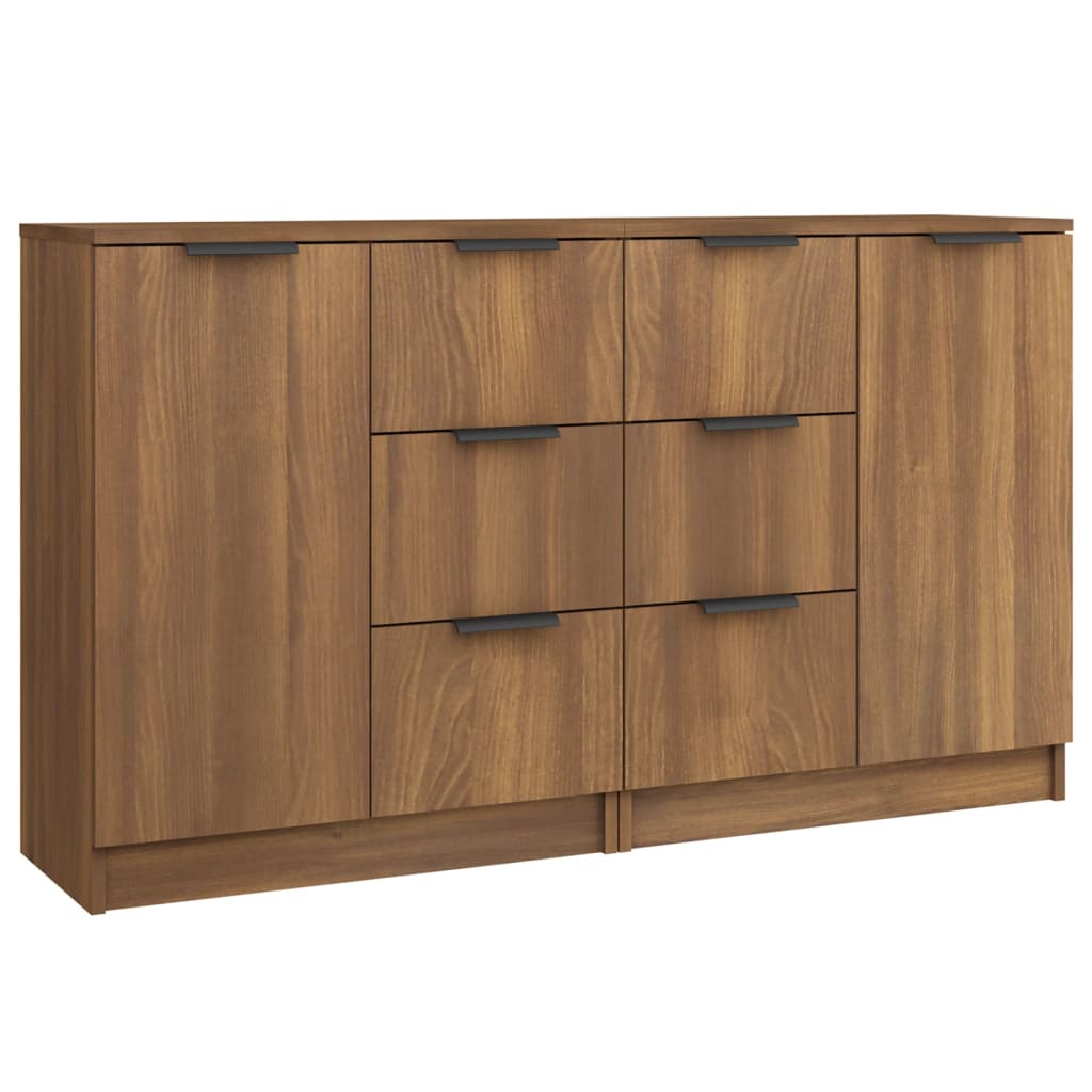 Buffets 2 pcs chêne marron 60x30x70 cm Bois d'ingénierie