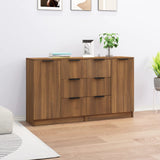 Buffets 2 pcs chêne marron 60x30x70 cm Bois d'ingénierie